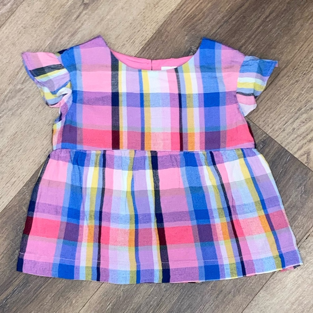NWT Baby Gap Colorful Plaid Top Shirt Blouse Spring Summer Vacation Outfit 2T